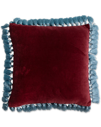 KIP & Co. Pomegranate Velvet Tassel Cushion