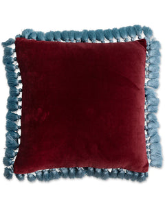 KIP & Co. Pomegranate Velvet Tassel Cushion