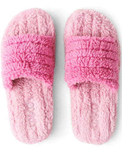 KIP & Co. Poochie Pink Quilted Sherpa Adult Slippers