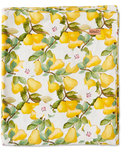 KIP & Co. White Linen Table Cloth Summer Lily