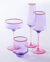 Load image into Gallery viewer, KIP &amp; Co. Lilac Colour Block Margarita Glass 2P