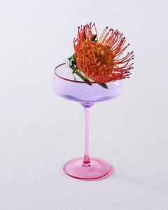 KIP & Co. Lilac Colour Block Margarita Glass 2P