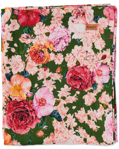 Rose Garden Linen Tablecloth Round