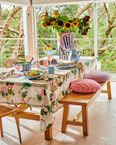 Bouquet Beauty Linen Tablecloth Round