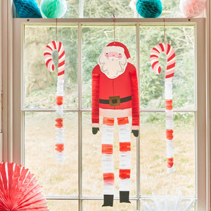 Long Legged Santa & Reindeer Decorations (Pack 4)