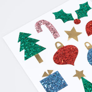 Christmas Icon Chunky Glitter Stickers (8 sheets)
