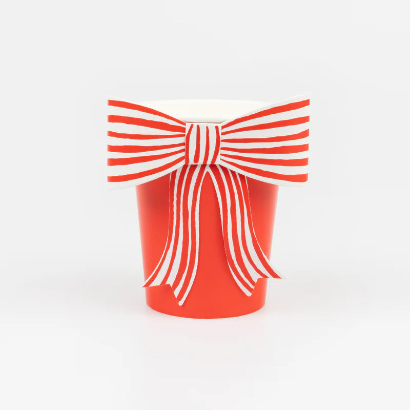 Meri Meri Red & White Stripe Cups (Pack 8)