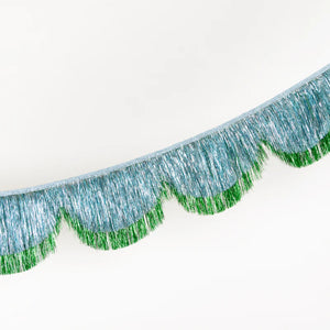 Meri Meri Blue Tinsel Scallop Garland
