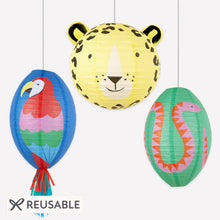 Load image into Gallery viewer, Meri Meri Jungle Jamboree Lanterns (Pack of 3)