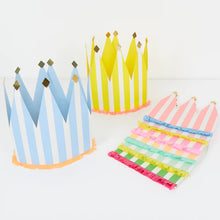Load image into Gallery viewer, Meri Meri Striped Party Crowns (Pack of 8)