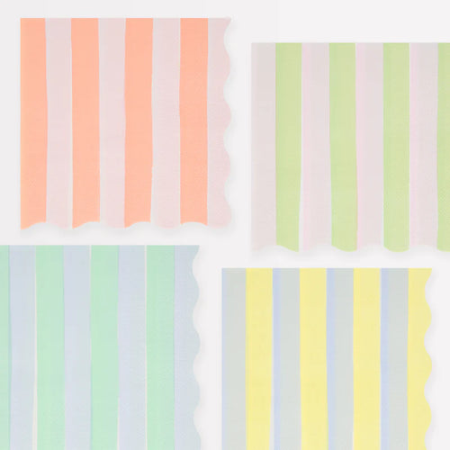 Pastel Stripe Small Napkins (Pack 16)