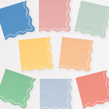 Load image into Gallery viewer, Mixed Wavy Line Napkins Small (Pack 16)