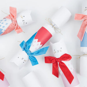 Christmas Crackers Velvet Bow Cat (Pack 6)