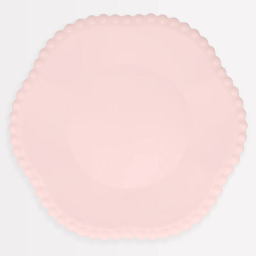 Meri Meri Pink Dot Edged Flower Compostable Plates (Pack of 8)