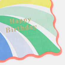 Load image into Gallery viewer, Meri Meri Rainbow Swirl Happy Birthday Small Napkins (Pack of 16)