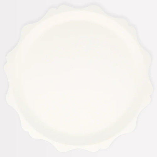 Cream Decorative Edge Compostable Dinner Plates (Pack 8)