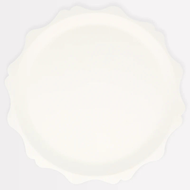 Cream Decorative Edge Compostable Dinner Plates (Pack 8)