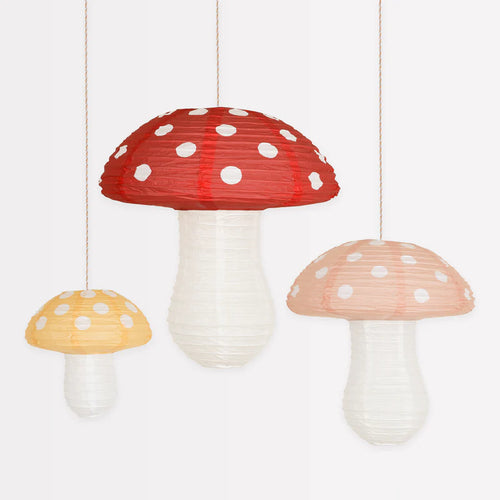 Mushroom Lanterns (Pack 3 in 3 Various Sizes)