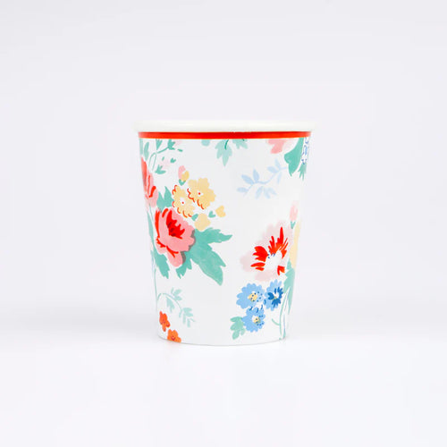 Vintage Floral Cups (Pack 8)