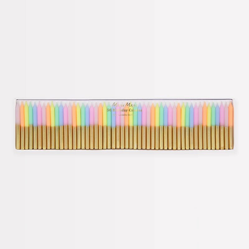 Pastel Dipped Mini Candles (Pack 16)