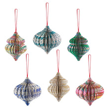 Load image into Gallery viewer, Meri Meri X Liberty Paper Honeycomb Tree Decorations (Pack of 6)