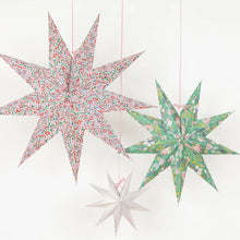 Load image into Gallery viewer, Meri Meri X Liberty Paper Star Decorations (Pack of 3)