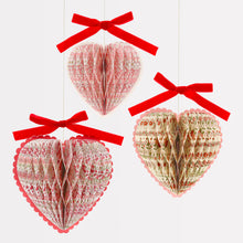 Load image into Gallery viewer, Meri Meri x Liberty Paper Honeycomb Heart Decorations
