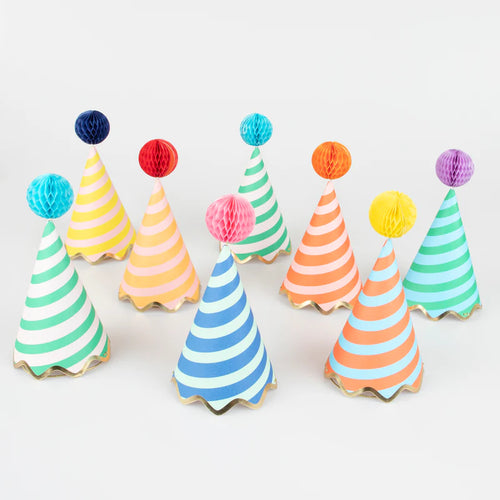 Honeycomb Party Hats (Pk8)