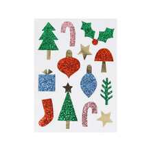Load image into Gallery viewer, Christmas Icon Chunky Glitter Stickers (8 sheets)