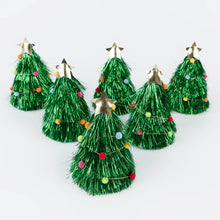 Load image into Gallery viewer, Meri Meri Tinsel Tree Party Hats (Set of 6)