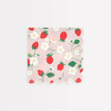 Load image into Gallery viewer, Strawberry Small Napkins (Pack 16)