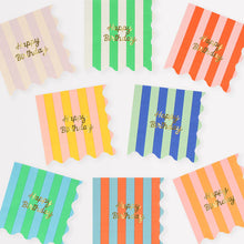 Load image into Gallery viewer, Stripe Happy Birthday Small Napkins (Pack 16)