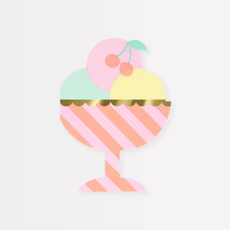 Ice Cream Sundae Napkins (Pack 16)