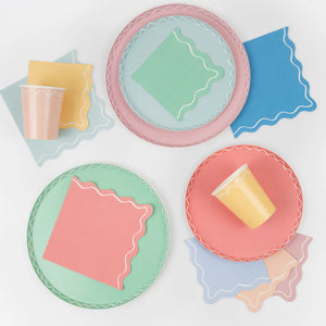 Mixed Wavy Line Side Plates (Pack 8)