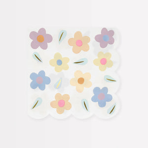 Happy Flowers Large Napkins (Pack 16)