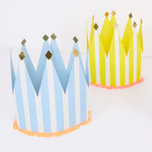 Load image into Gallery viewer, Meri Meri Striped Party Crowns (Pack of 8)