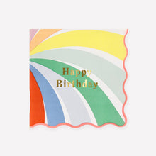 Load image into Gallery viewer, Meri Meri Rainbow Swirl Happy Birthday Small Napkins (Pack of 16)