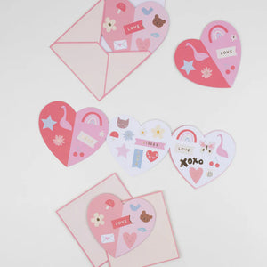 Heart Concertina Cards & Stickers