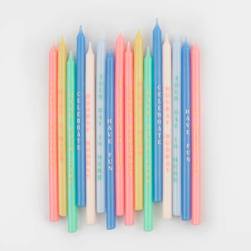 Fun Phrases Birthday Candles (Pack 16)