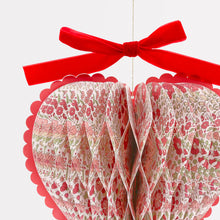 Load image into Gallery viewer, Meri Meri x Liberty Paper Honeycomb Heart Decorations