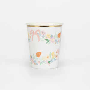 Elegant Floral Cups (Pack 8)