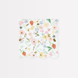 Elegant Floral Small Napkins (Pack 16)