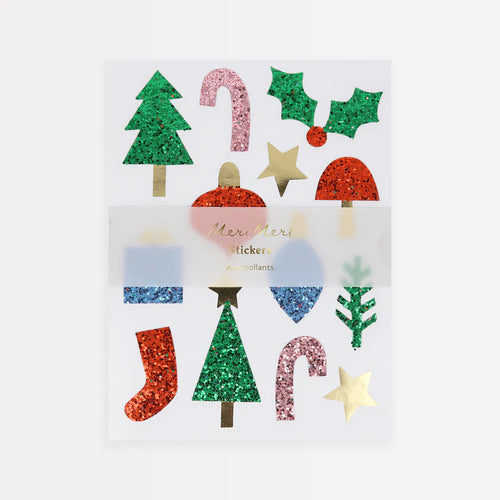 Christmas Icon Chunky Glitter Stickers (8 sheets)