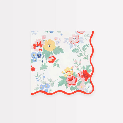 Vintage Floral Small Napkins (Pack 16)