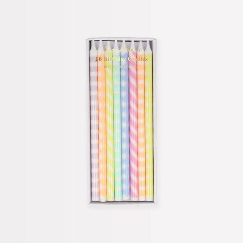 Pastel Patterned Birthday Candles (Pack 16)
