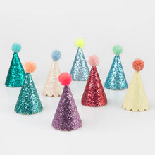 Load image into Gallery viewer, Meri Meri Glitter Mini Party Hats (Pack 8)