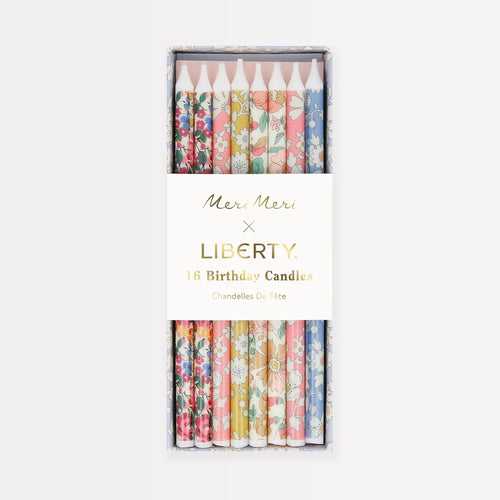 Meri Meri x Liberty London Mixed Print Birthday Candles (Pack 16)