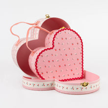 Load image into Gallery viewer, Vintage Rose Heart Suitcases (x2)