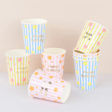 Load image into Gallery viewer, Meri Meri Bright Star Happy Birthday Cups (Pack of 8)