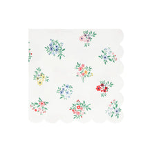 Load image into Gallery viewer, Ditsy Posy Scalloped Large Napkins (Pack 16)